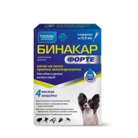 Бинакар Форте Капли на холку для собак и щенков мелких пород упаковка, 4 пип.