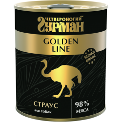Четвероногий Гурман Golden консервы для собак натуральный страус