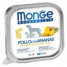 Monge Dog Monoprotein Fruits консервы для собак паштет из курицы с ананасом 150г
