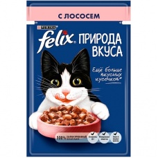 Felix Природа вкуса пауч консервы для взрослых кошек с лососем 85 г
