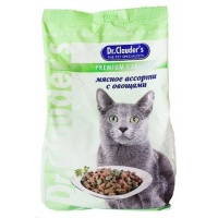 Dr. Cluader's cухой корм МЯСНОЕ АССОРТИ + ОВОЩИ для кошек, 15 кг