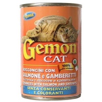 GEMON консервы с лососем и креветками для кошек, 415 г