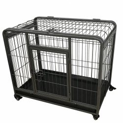 DUVO+ Клетка на колесах для животных до 20кг "Heavy Duty Crate", две двери, 79х53х61см, черная