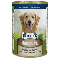 ХэппиДог Natur Line Консервы для собак, Ягненок с рисом, 0,410 кг 72248