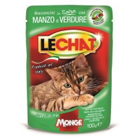 Lechat кусочки в соусе с говядиной и овощами для кошек, 100 г