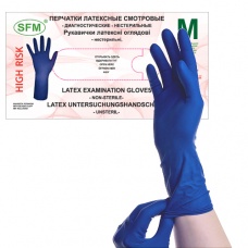Перчатки HIGH RISK Смотр. Лат. 29см нестер.неопудр.текстур. СРЕДН. M № 7-8 SFM 25 пар Ultra