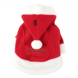 PUPPIA Куртка для собак с капюшоном новогодняя "Santa", красная, ХXL, 42см