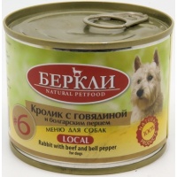Беркли Local консервы для собак №6 Кролик с говядиной и болгарским перцем