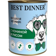 Best Dinner Exclusive Vet Profi Hypoallergenic консервы для собак с Кониной и рисом